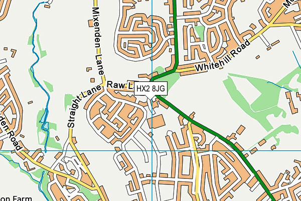 HX2 8JG map - OS VectorMap District (Ordnance Survey)