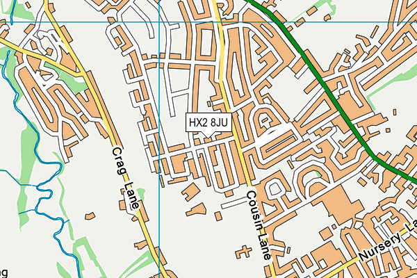 HX2 8JU map - OS VectorMap District (Ordnance Survey)