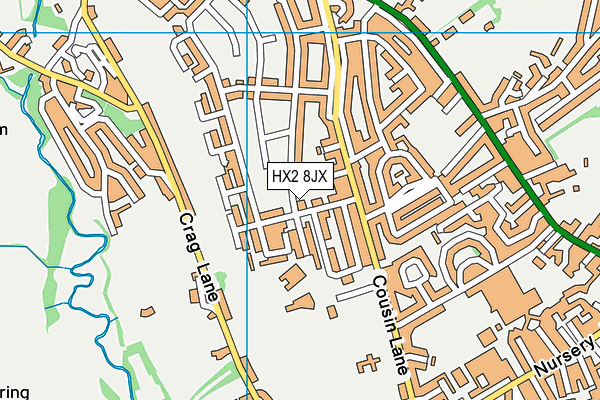 HX2 8JX map - OS VectorMap District (Ordnance Survey)