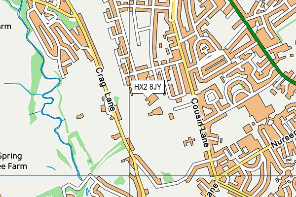 St Malachys Catholic Primary School map (HX2 8JY) - OS VectorMap District (Ordnance Survey)
