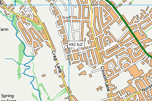 HX2 8JZ map - OS VectorMap District (Ordnance Survey)