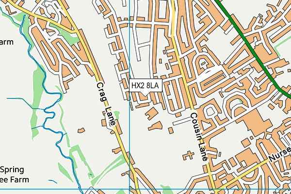 HX2 8LA map - OS VectorMap District (Ordnance Survey)