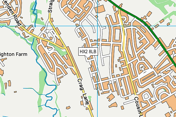 HX2 8LB map - OS VectorMap District (Ordnance Survey)