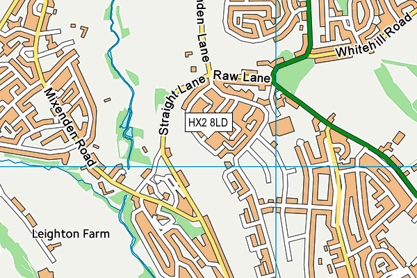 HX2 8LD map - OS VectorMap District (Ordnance Survey)