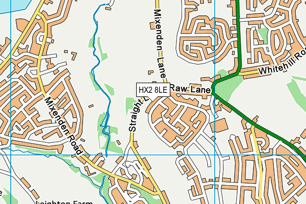 HX2 8LE map - OS VectorMap District (Ordnance Survey)