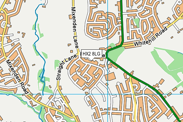 HX2 8LG map - OS VectorMap District (Ordnance Survey)