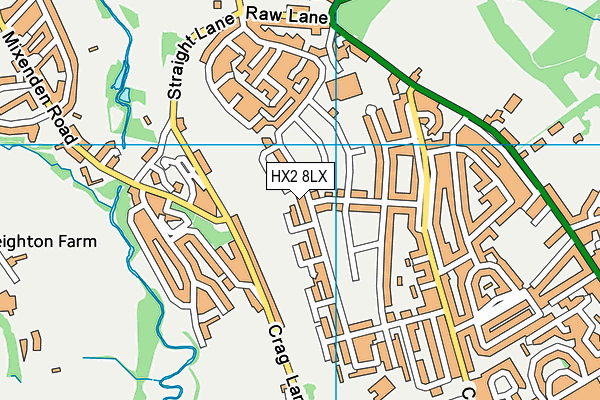 HX2 8LX map - OS VectorMap District (Ordnance Survey)