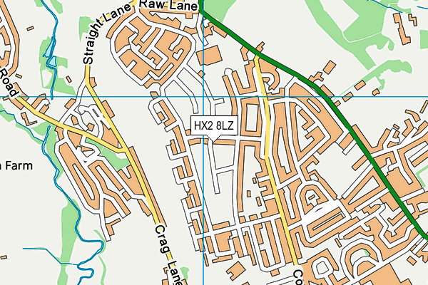 HX2 8LZ map - OS VectorMap District (Ordnance Survey)