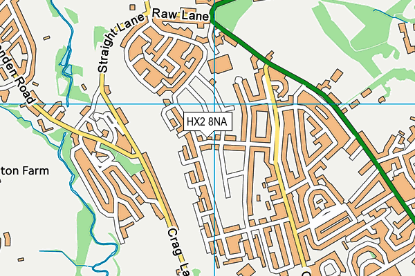 HX2 8NA map - OS VectorMap District (Ordnance Survey)