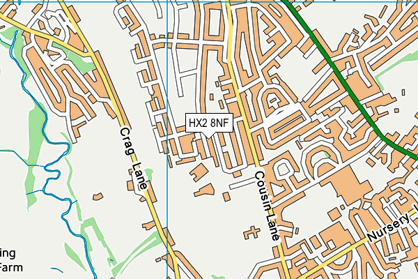 HX2 8NF map - OS VectorMap District (Ordnance Survey)