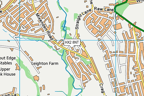 HX2 8NT map - OS VectorMap District (Ordnance Survey)