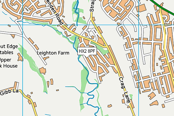HX2 8PF map - OS VectorMap District (Ordnance Survey)