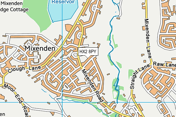 HX2 8PY map - OS VectorMap District (Ordnance Survey)