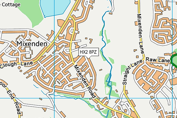 HX2 8PZ map - OS VectorMap District (Ordnance Survey)
