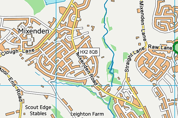 HX2 8QB map - OS VectorMap District (Ordnance Survey)
