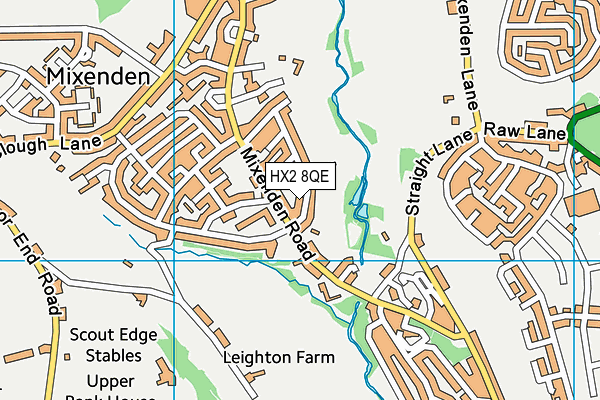 HX2 8QE map - OS VectorMap District (Ordnance Survey)