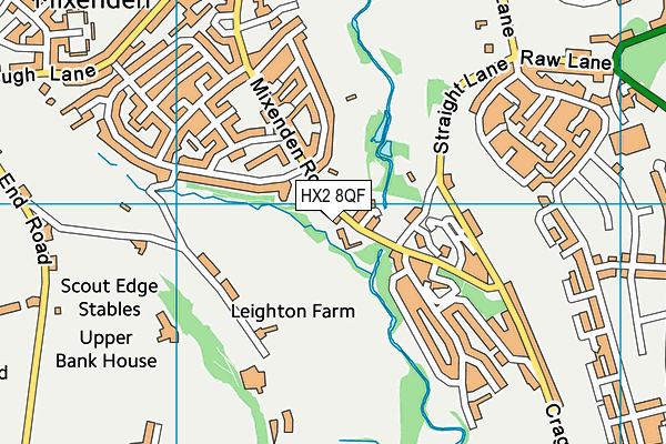 HX2 8QF map - OS VectorMap District (Ordnance Survey)
