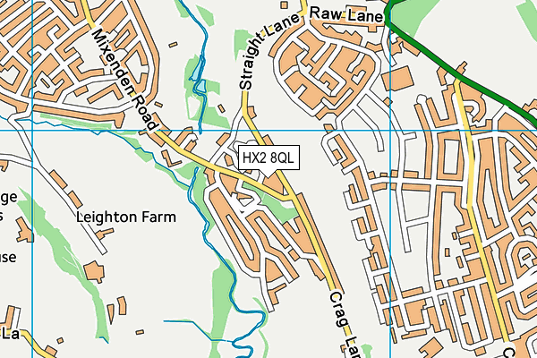HX2 8QL map - OS VectorMap District (Ordnance Survey)