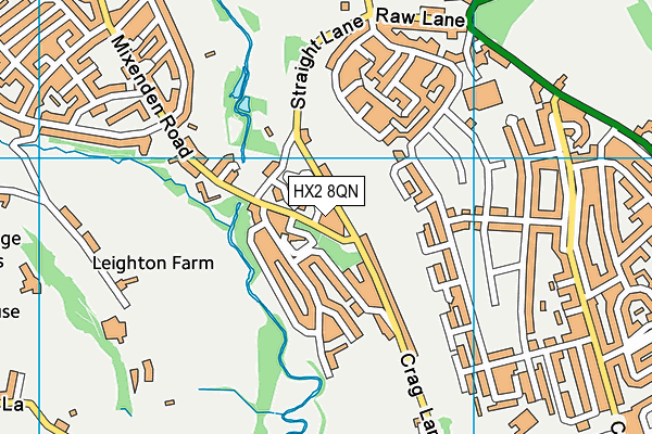 HX2 8QN map - OS VectorMap District (Ordnance Survey)