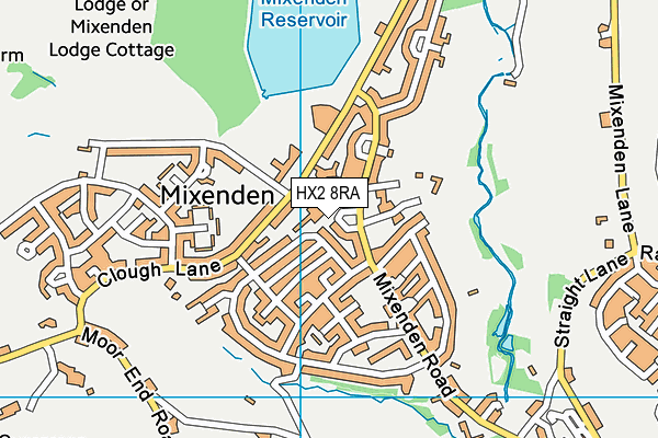 HX2 8RA map - OS VectorMap District (Ordnance Survey)