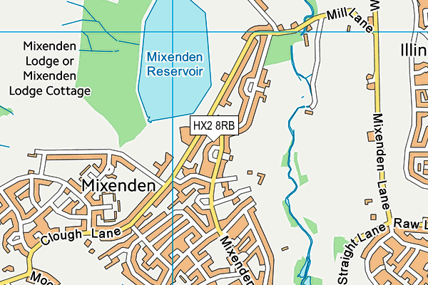 HX2 8RB map - OS VectorMap District (Ordnance Survey)