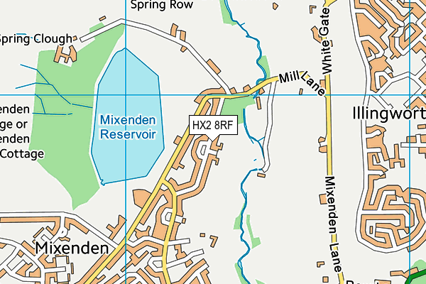 HX2 8RF map - OS VectorMap District (Ordnance Survey)
