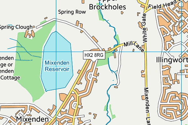 HX2 8RG map - OS VectorMap District (Ordnance Survey)