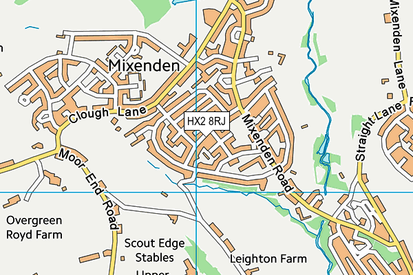 HX2 8RJ map - OS VectorMap District (Ordnance Survey)