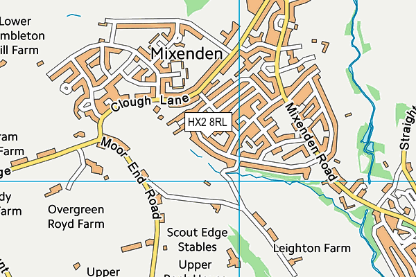 HX2 8RL map - OS VectorMap District (Ordnance Survey)