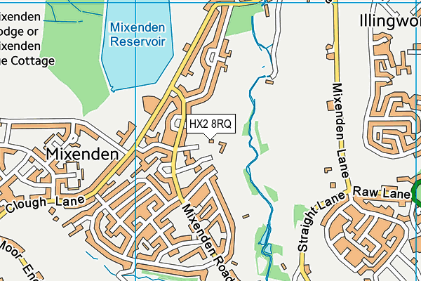 HX2 8RQ map - OS VectorMap District (Ordnance Survey)
