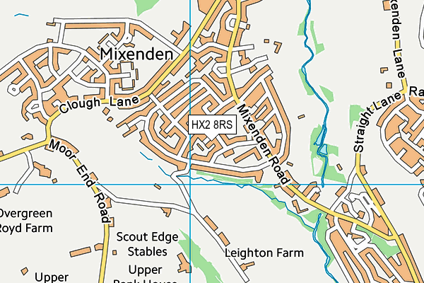 HX2 8RS map - OS VectorMap District (Ordnance Survey)