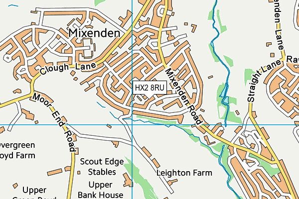HX2 8RU map - OS VectorMap District (Ordnance Survey)