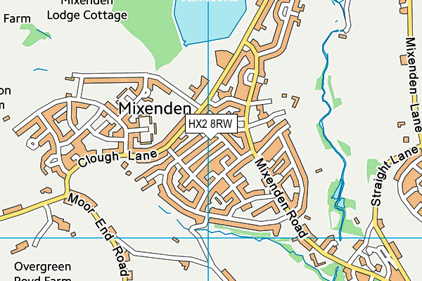 HX2 8RW map - OS VectorMap District (Ordnance Survey)