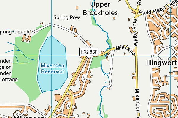 HX2 8SF map - OS VectorMap District (Ordnance Survey)