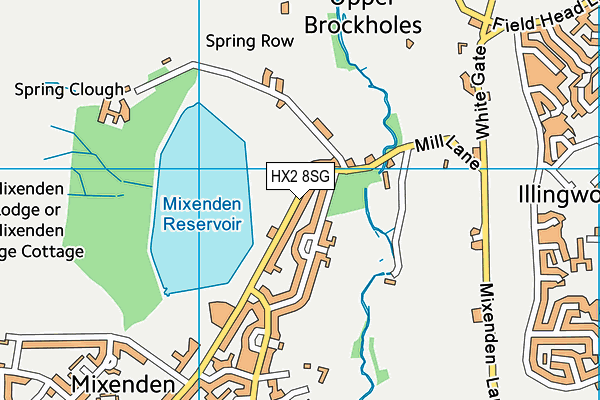 Mixenden Recreation Ground map (HX2 8SG) - OS VectorMap District (Ordnance Survey)