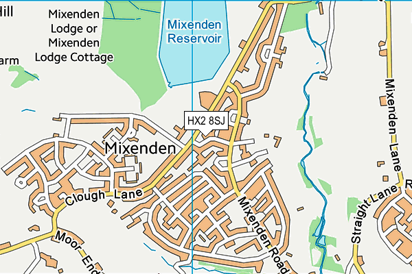 HX2 8SJ map - OS VectorMap District (Ordnance Survey)