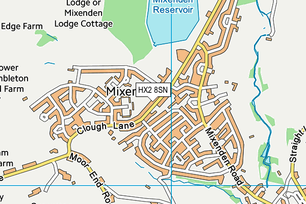 HX2 8SN map - OS VectorMap District (Ordnance Survey)