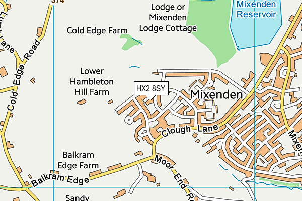 HX2 8SY map - OS VectorMap District (Ordnance Survey)