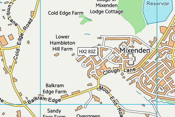HX2 8SZ map - OS VectorMap District (Ordnance Survey)