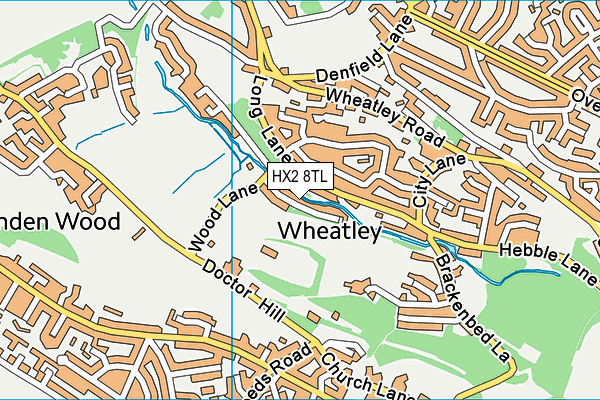 HX2 8TL map - OS VectorMap District (Ordnance Survey)