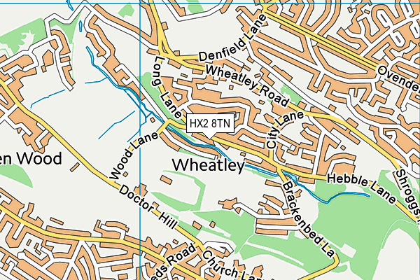 HX2 8TN map - OS VectorMap District (Ordnance Survey)
