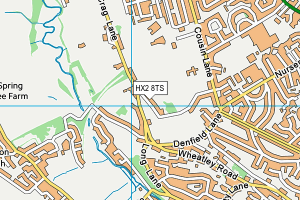 HX2 8TS map - OS VectorMap District (Ordnance Survey)