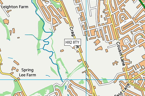 HX2 8TY map - OS VectorMap District (Ordnance Survey)