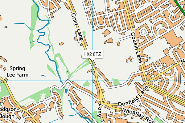 HX2 8TZ map - OS VectorMap District (Ordnance Survey)