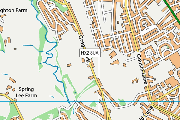 HX2 8UA map - OS VectorMap District (Ordnance Survey)
