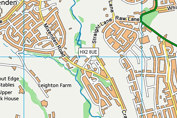 HX2 8UE map - OS VectorMap District (Ordnance Survey)