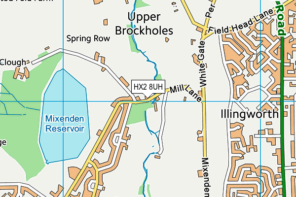 HX2 8UH map - OS VectorMap District (Ordnance Survey)