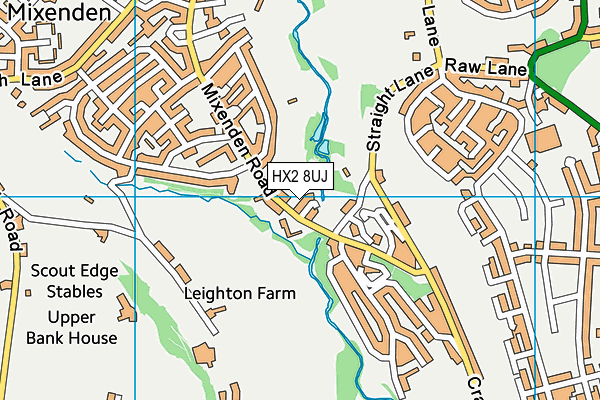 HX2 8UJ map - OS VectorMap District (Ordnance Survey)