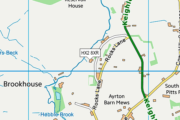 Halifax Golf Club map (HX2 8XR) - OS VectorMap District (Ordnance Survey)