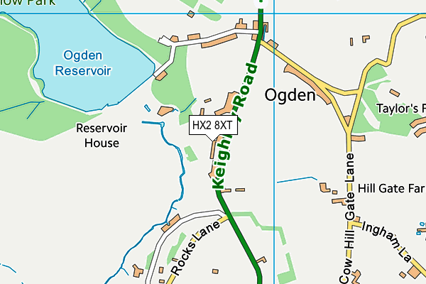 HX2 8XT map - OS VectorMap District (Ordnance Survey)